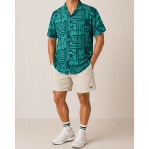 San Jose Sharks Southwest Hawaiian Button Up Shirt XL Teal Together NHL FGA